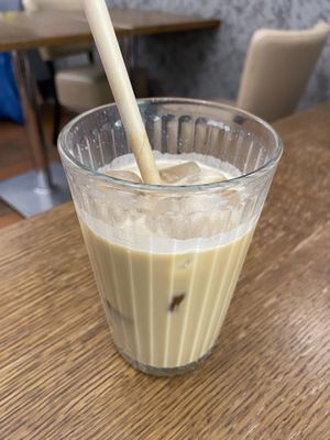 Ice Latte with Soy Milk and Maple Syrup   at Drunken Coffee in Cesky Krumlov