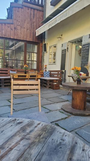 Terrasse at Drunken Coffee in Cesky Krumlov