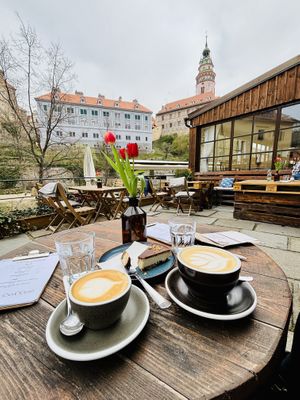 Snickers vegan cake  at Drunken Coffee in Cesky Krumlov
