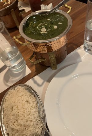 Palak tofu and rice   at Namaste Nepal in Graz