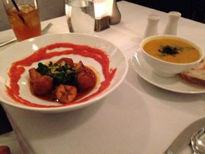 soup and dinner at True Bistro in Somerville