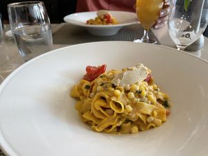 Saffron pappardelle at True Bistro in Somerville