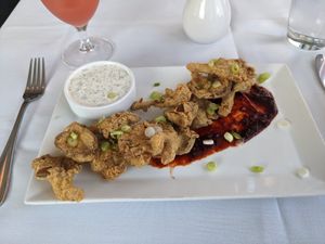 Fried oyster mushrooms at True Bistro in Somerville