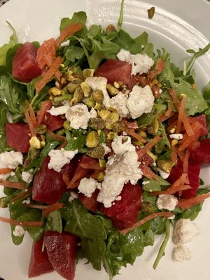 Vegan feta salad (too much vinaigrette)  at True Bistro in Somerville