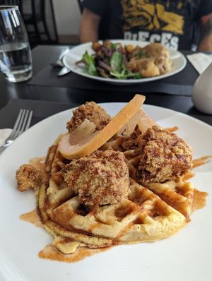 Tofu and Waffles at True Bistro in Somerville
