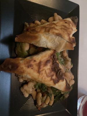 Phyllo with Tempeh: 4/5 all together very delicious but a bit dry. Could have used more of a sauce/gravy situation.   at True Bistro in Somerville