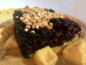 Black rice curry with tofu at True Bistro in Somerville