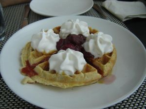 Waffles at True Bistro in Somerville