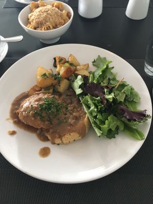 Biscuits and gravy. Mac and cheese!! at True Bistro in Somerville