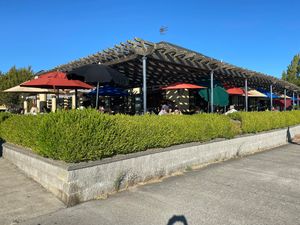 Seating along the Columbia River at McMenamins on Columbia in Vancouver
