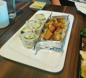 Vegan CA  and Fireman at Kiku Sushi & Vegetarian in Lafayette