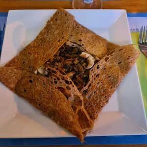 Galettes with seasonal vegetables at La Pomme D'Adam in Hyeres