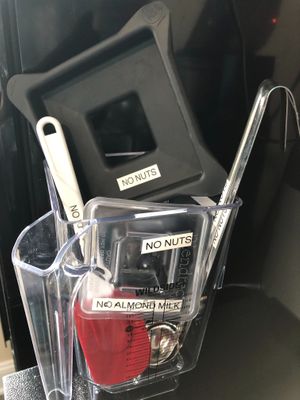 No nuts? no problem, we have equipment dedicated to "no nuts" just let us know about an allergy/sensitivity. We also have substitutes for almond milk.  at Lighthouse Juice Bar in Harvey Cedars