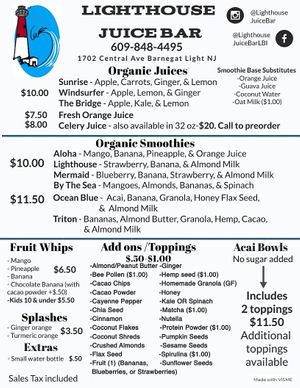  at Lighthouse Juice Bar in Harvey Cedars