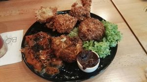 Fried jackfruit with sauerkraut fritters at Boho in Lodz