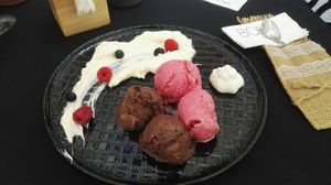 Rosemary cherry and cardamon chocolate ice cream at Boho in Lodz