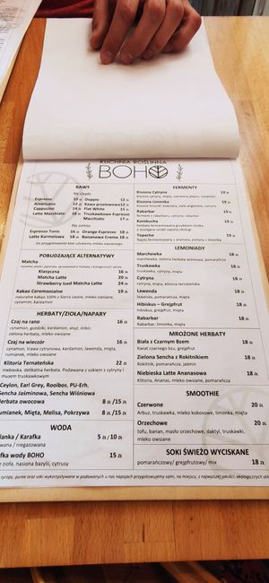 Napoje at Boho in Lodz