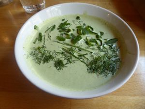 Cucumber soup at Boho in Lodz