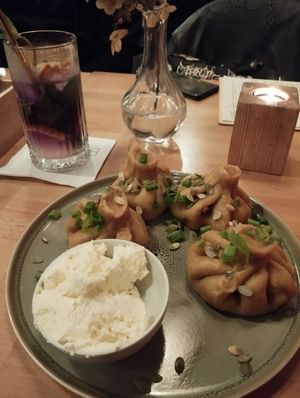 Dumplings in georgian style at Boho in Lodz