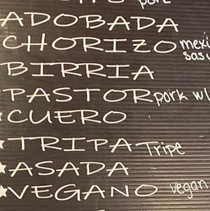 Vegano is the vegan filling options under the “meat” menu at Tacos La Mina in Leadville