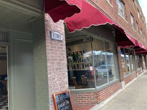 Exterior. Detroit Road entrance  at Propaganda Coffee in Lakewood