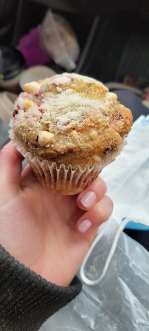 Raspberry white chocolate muffin at Propaganda Coffee in Lakewood