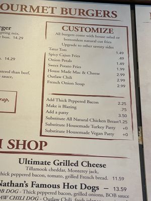 burgers can be customized with vegan patty (for no upcharge!). there are multiple vegan sides. all burgers can be lettuce wrapped as well.   at Blazing Onion Burger Company in Mill Creek