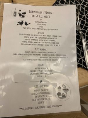 Menu settimanale   at Koivu in Valchiusa