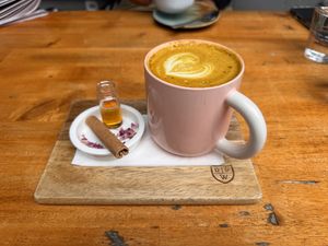Tumeric Latte  at Levante Cafe in Balaclava