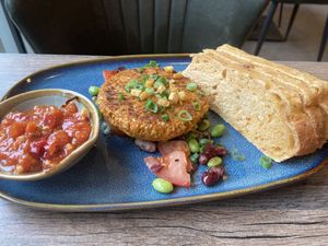 Kimchi burger with wheat bread  at Paviljoen Het ProefLab in Marknesse