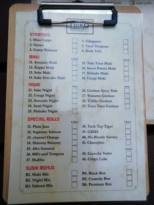Bestell-Zettel at Niiko Sushi x Vegan in Leipzig