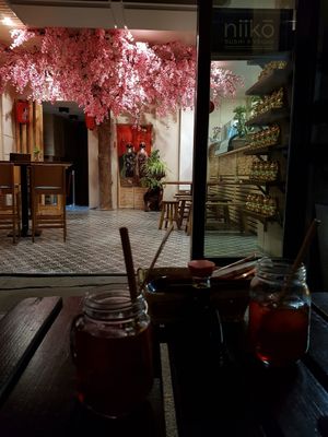 Blick aus der Außenterrase at Niiko Sushi x Vegan in Leipzig