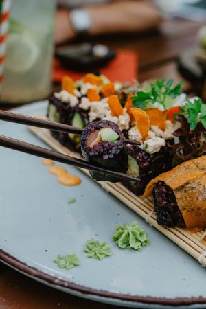 Is that vegan Salmon with avocado? at Niiko Sushi x Vegan in Leipzig