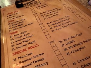 menu at Niiko Sushi x Vegan in Leipzig