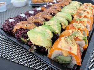 From left to right: channel orange, obito, good kid, 808 & tempura at Niiko Sushi x Vegan in Leipzig