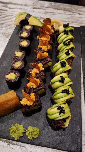 Black Box + single avocado nigiri at Niiko Sushi x Vegan in Leipzig