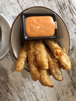 Sweet potato tempura  at Niiko Sushi x Vegan in Leipzig