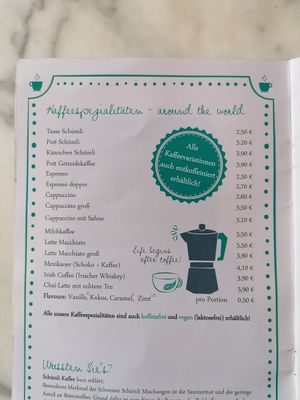 Vegan coffee specialities at Café Vorndran in Schweinfurt
