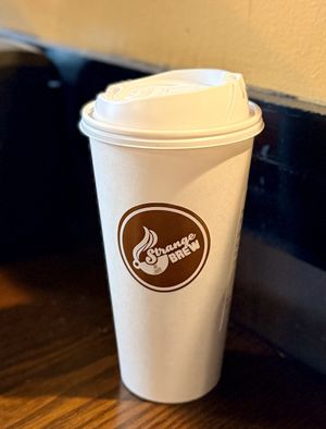 Oat latte  at Strange Brew Cafe in Binghamton