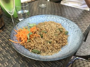 pearl barley and chanterelle dish at Chata Smakosza in Sopot