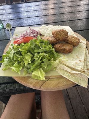Chickpea falafels and salad   at STATION in Bansko