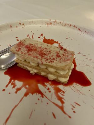 Mille Feuille almond, raspberry and white chocolate   at Place to V in Lenzen Elbe