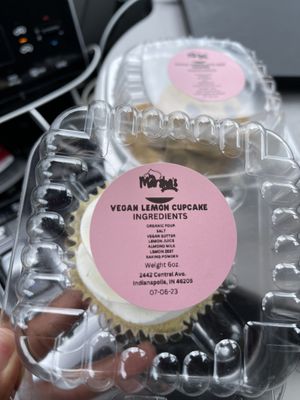 Vegan cupcake ingredients   at Ms. Marsha's Sweets in Indianapolis
