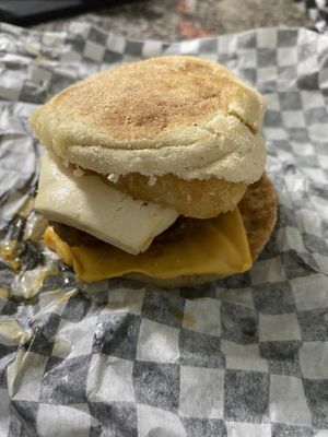 Maple crunch sausage breakfast sandwich  at Odd Burger in Vaughan