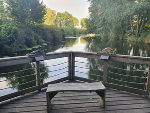 Schwimmende Plattform im Burggarten at ahead Burghotel in Lenzen Elbe
