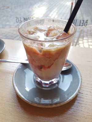 Iced Strawberry Latte at KARO18 in Bamberg