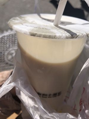 Iced sweet soy milk   at Nan Xiang Xiao Long Bao in Flushing