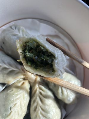 Steamed vegetable dumplings (6) #vegan   at Nan Xiang Xiao Long Bao in Flushing