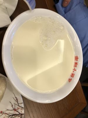 Hot soybean milk   at Nan Xiang Xiao Long Bao in Flushing
