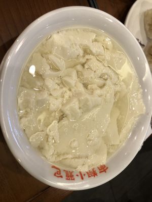 Hot  soybean pudding   at Nan Xiang Xiao Long Bao in Flushing